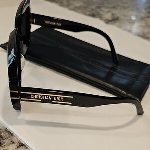 Dior Black Sunglasses with Metallic Detail